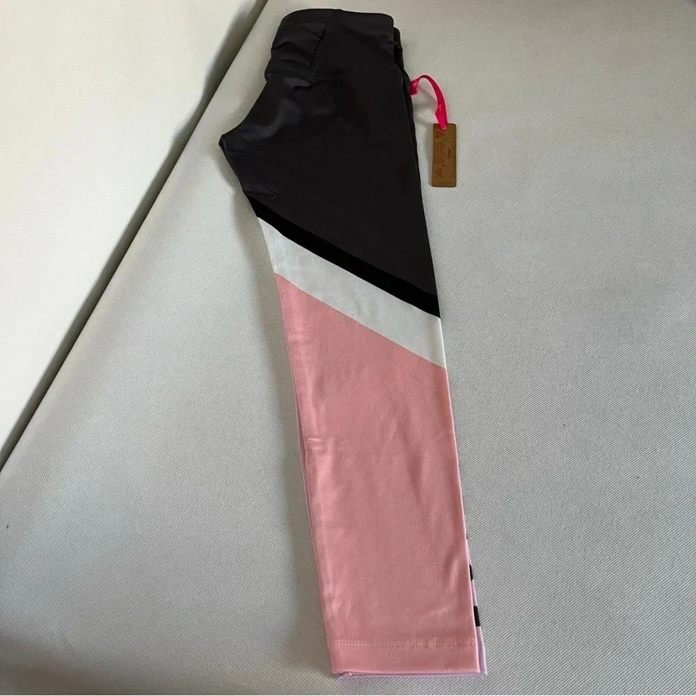 Justice Ankle Girls Collection X Color-blocked Leggings Size Medium (10) Coal
